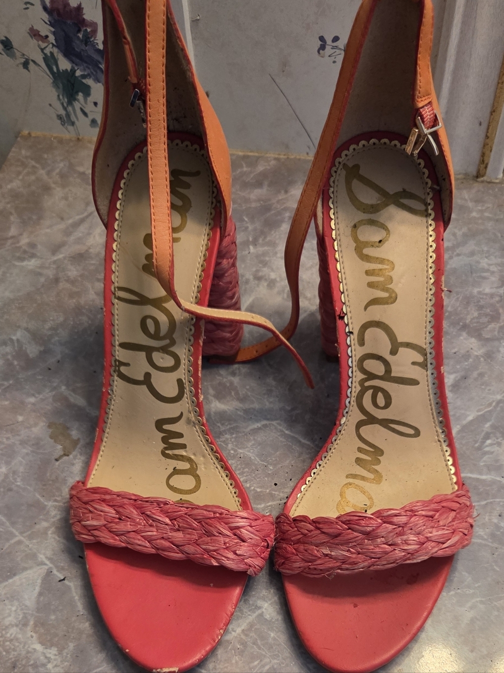 Sam Edelman Coral Braided Strap Block Heel Sandals